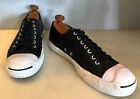 CONVERSE Jack Purcell Men's 12M Black Leather Low Top Lace-Up  Sneakers