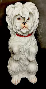 Antique Heubach Bisque 7.5"  White Fluffy Dog Figurine Germany German Marked - Picture 1 of 6