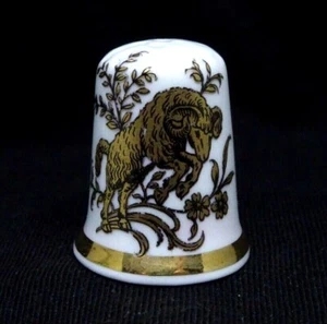 Dedo porcelana signo zodiacal Aries oro COLECCIÓN FRIKA ""Aries"" Inglaterra - Imagen 1 de 6