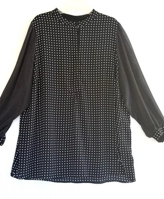 Túnica a lunares manga transparente Anne Klein 2 XL LEER descripción Foto 1 de 4