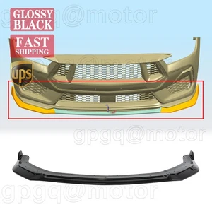 For Ford Mustang S650 GT GTD 2024-2025 Gloss Black Front Bumper Lip Splitter Kit - Picture 1 of 9