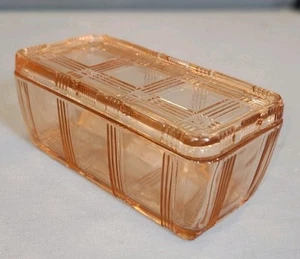 Vintage Atlas Pink Criss Cross Lidded Refrigerator Dish 8.5" By 4" - Picture 1 of 10