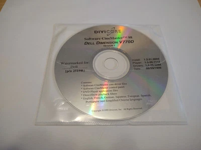 Software CineMaster 98 - OEM Dell Dimension V770D 2519R - Image 1 of 2
