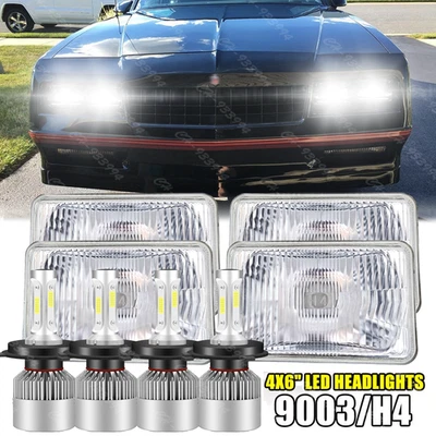 Faros LED DRL de haz alto/bajo 4x6" 4 piezas para Chevrolet Monte Carlo SS 1980-1988 Foto 1 de 4