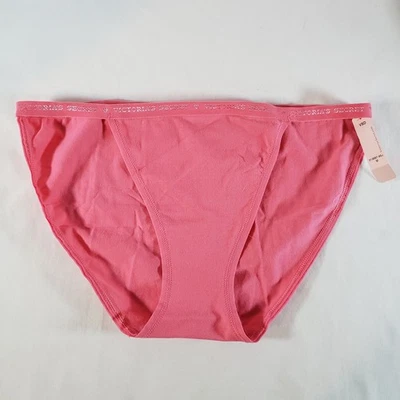 Bikini Victoria's Secret Tanga Mediano Coral Rosa Mezcla Algodón Foto 1 de 3