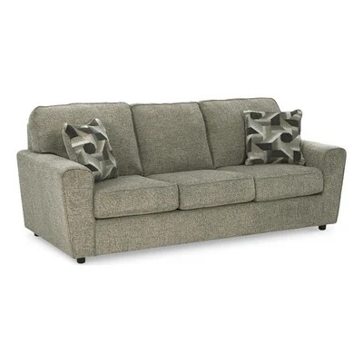 Ashley Furniture Cascilla Contemporary Fabric & Wood Sofa in Light Gray - Image 1 of 4