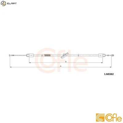 CABLE PULL PARKING BRAKE 1.ME002 FOR MERCEDES-BENZ OM 651.940 2.1L 4cyl VITO Bus - Image 1 of 4