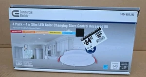 Commercial Electric Slim Baffle 9W 4" Canless Dimmable Recessed LED Light Kit... - Picture 1 of 7