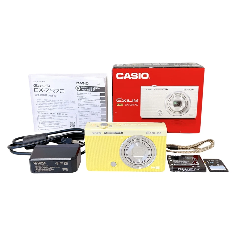 [Top Mint w/ Box ] CASIO EXILIM HIGH SPEED EX-ZR70 Yellow Digital Camera From JP - Image 1 of 4