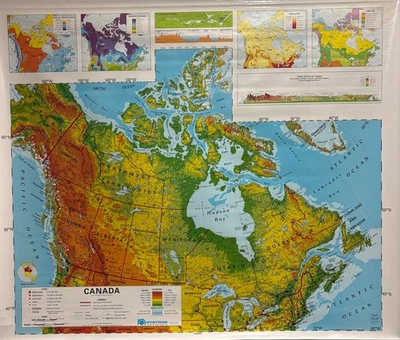Mapas escolares pull down 4 camadas Canadá, Europa,. Vintage, Salvado, Antigo, Antigo. - Imagem 1 de 4
