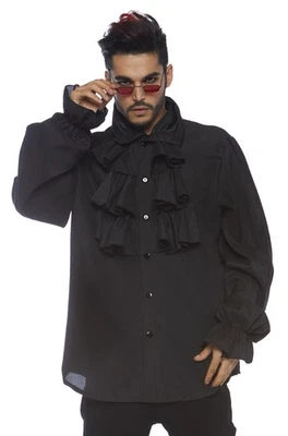 Disfraz de camisa pirata victoriana con volantes delanteros para adulto Foto 1 de 4