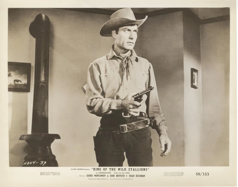 "KING OF THE WILD STALLIONS"-ORIGINAL PHOTO-WESTERN-GEORGE MONTGOMERY-W/PISTOL - Image 1 of 1
