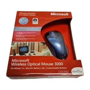 Microsoft Wireless Optical Mouse 3000 Tilt Wheel NEW IN BOX - Picture 1 of 7