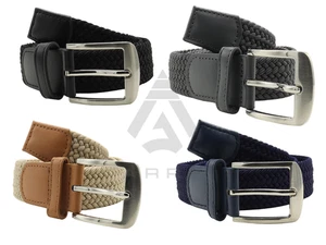 Belt Combines Stretchy Sleek Unisex Stretchy Woven Casual Canvas Buckle Classic - Picture 1 of 10