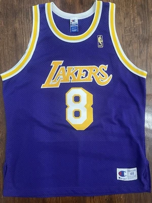 Rare Vintage Authentic Champion Kobe Bryant Lakers Gold Emblem Jersey Size 48 - Image 1 of 4