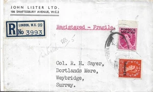 MAROKKO AGENTUREN BRIEFMARKEN AUF TYPISIERTEM REG LONDON BRIEF NACH WEYBRIDGE REF 6383 - Bild 1 von 1