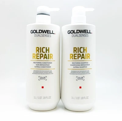 Champú y acondicionador restaurador Goldwell Rich Repair doble litro paquete nuevo Foto 1 de 2
