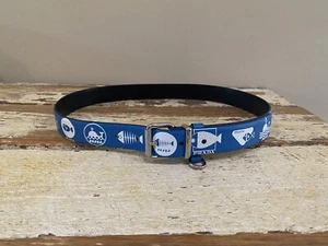 Prada Blue Nautical Logo Saffiano Leather Belt Size 85/34 Limited Edition - Picture 1 of 10