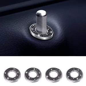 4 PCS Bling Black Car Interior Accessories for Women Rhinestone Car Interior ... - Picture 1 of 6
