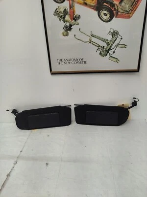 1997-2004 C5 Corvette Sun visor & Mirror Black Sun Shades (Pair) Lh & Rh Flawed Foto 1 de 4