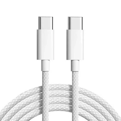 1-3M USB C to USB C (Type C) USB 3.1 Gen 2 Fast Charging Cable Cord  White Nylon - Image 1 of 4