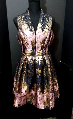 Vestido Vince Camuto Cóctel/Fiesta Talla 8P Corto, Negro/Dorado/Lavanda. Foto 1 de 4