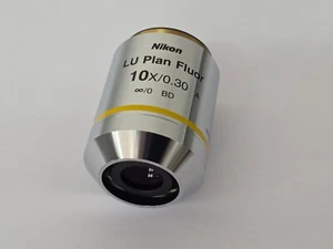 Nikon LU Plan Fluor 10X / 0.30A ∞/0 BD OFN25 WD15 Objective Lens - Picture 1 of 22