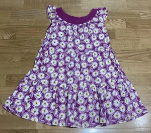 Girls Tea Collection Raspberry Colored Dress w/Yellow & White Flowers Size 7 - Picture 1 of 3