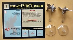 Man O'War - 2 x Chaos Dwarf Great Taurus Rider Assembled With 1 x Card