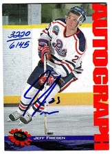 1994-95 CLASSIC AUTOGRAPH Hockey Card JEFF FRIESEN Regina Pats WHL 3220/6145