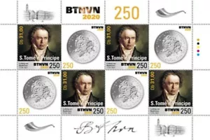 St. Thomas - Ludwig van Beethoven 2020 - 8 hojas de estampillas - ST200518a - Imagen 1 de 1