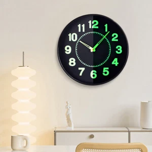 30cm Luminous Wall Clock Bedroom Kitchen Clock Quartz Sweep Movement Home Office - Picture 1 of 16