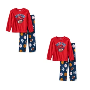 $28 NWT ☀FLEECE☀ Sz 6 ALL STAR Pajamas UP LATE New SPORTS  Boys - Picture 1 of 1
