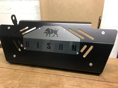BISON AUTODESIGN Protezione pozzetto sterzo bisonte nero e grigio 5 mm alluminio si adatta a Land Rover Defender