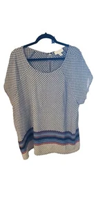 Forever 21 Bluse schwarz/beige fließender/geometrischer Akzent Größe 3X - Bild 1 von 5
