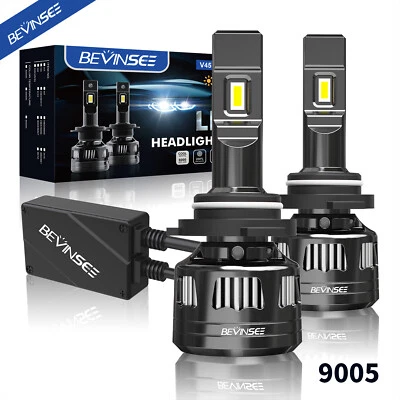 Bevinsee 2x 9005 HB3 LED Headlight Bulbs High Low Beam 6000K 22000LM Pure White - Image 1 of 4