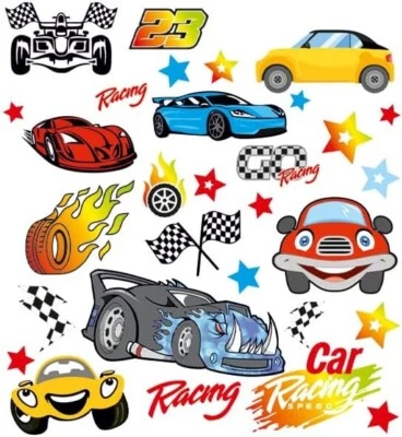 Sticker zum Aufbügeln Bügel-Flicken 15 x 20 cm Autos für Kinder - Bild 1 von 4