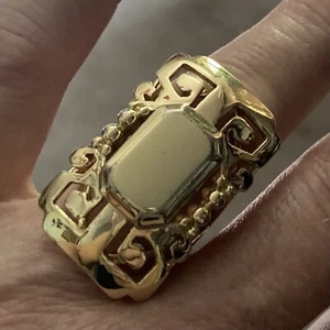 Nicholas Liu "Chinoiserie" Goldtone Cutout Ring HSN Signed Liu CN Size 7 - Picture 1 of 8