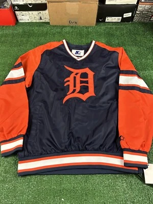 (NEW) Starter Detroit Tigers Blue Pullover Jacket Windbreaker Men's Large - Image 1 of 4