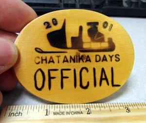 2001 Chatanika Days Alaska wood collector pin, Official Outhouse Race Festival - Picture 1 of 2