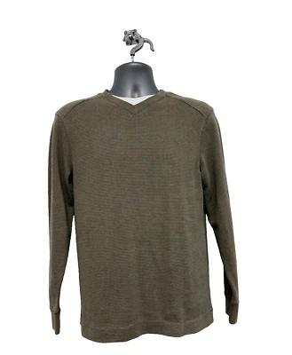 Camisa Method Para Hombre Verde Oliva Look En Capas Y2K Retro Manga Larga Cuello en V Talla S Foto 1 de 4