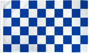 Blau & weiß karierte Flagge 3x5 Rennflagge weiß & blau Nascar Ziellinie - Bild 1 von 2