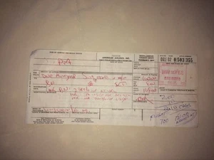 Gunnar Lindstrom November 1968 Husqvarna InterAm American Airline Flight Ticket - Bild 1 von 1