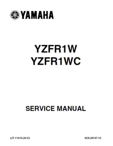 Manual de servicio de motocicleta Yamaha R1 | 2007-2008 | YZFR1W YXFR1WC | CD O USB - Imagen 1 de 13