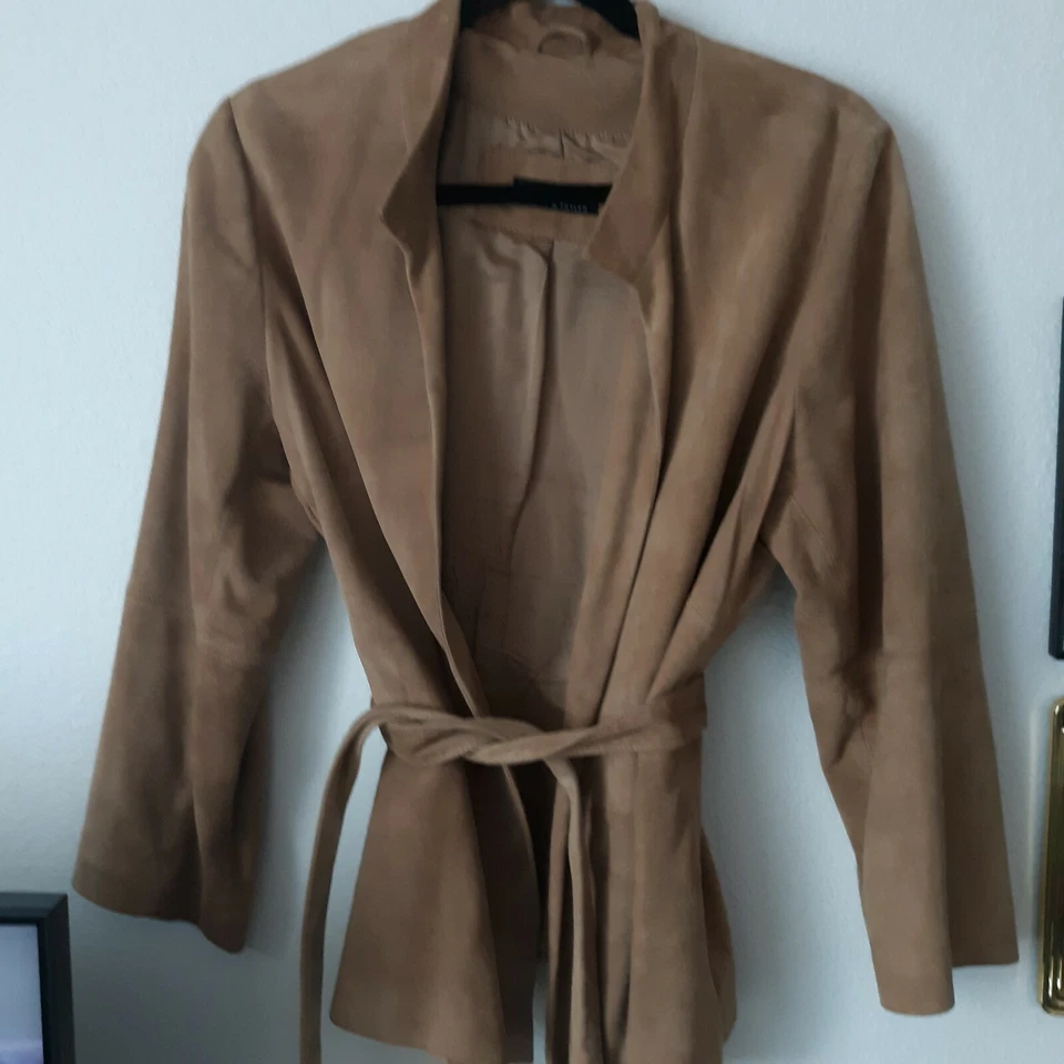 Ladies Identity By Lord & Taylor !!! Tan Suede Jacket  & Pants.Excellent!!! - Image 1 of 4