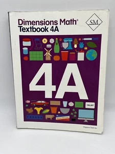 Dimensions Math 4A Student workbook, Singapore Math 4th Grade Homeschool/ School - Picture 1 of 10