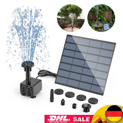Gartenbrunnen Pumpe Brunnen Fontäne DE Neu Solar Pumpe Teichpumpe Springbrunnen - Bild 1 von 4