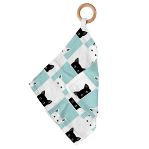 Peek-A-Boo Cats Bamboo Blankie Teether - Picture 1 of 1