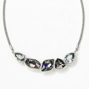 Touchstone Crystal ARMOUR blue black silver shade Necklace Swarovski 💎 - Picture 1 of 2