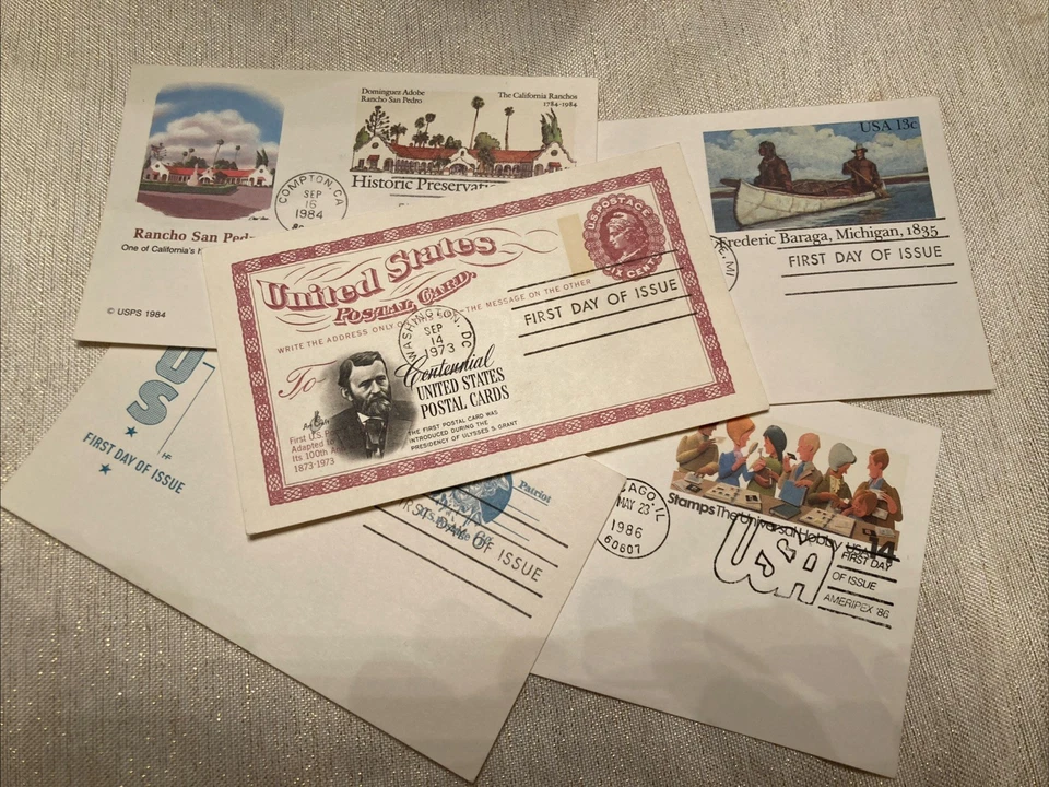 Lot of 5 U.S. First Day Covers FDC Postcards, Great Condition - Image 1 of 1